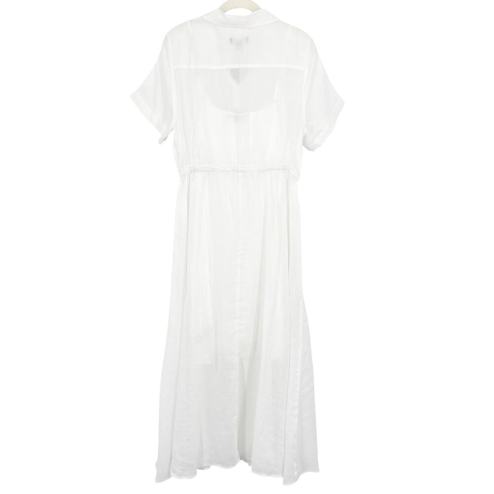 J.Crew Cerise Midi shirt-dress in ramie White Size 10 NWT Old Money Quiet Luxury - Picture 7 of 7